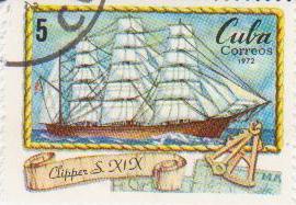  Марка поштова гашена. "Clipper S. XIX. Cuba"