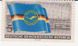 Марка поштова негашена. "Deutsche Lufthansa. Deutsche Demokratische Republik"