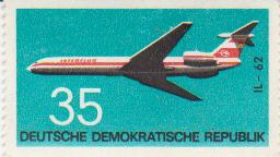 Марка поштова негашена. "IL-62. Deutsche Demokratische Republik"