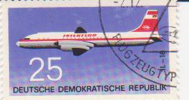 Марка поштова негашена. "IL-18. Deutsche Demokratische Republik"