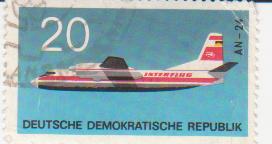 Марка поштова негашена. "AN-24. Deutsche Demokratische Republik"
