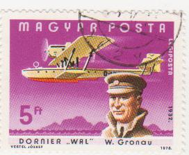 Марка поштова гашена. "Dornier "WAL". W. Gronau. 1932"
