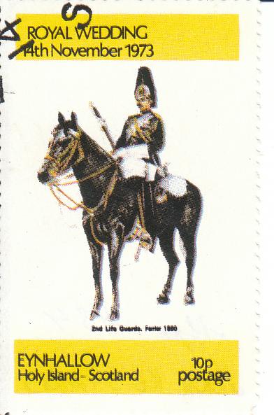 Марка поштова гашена "2nd Life Guards. Farrier 1890. Eynhallow Holy Island - Scotland / 2-га Лейб-гвардія. Фарʼєр. 1890. Ейнхаллоу - Святий острів. Шотландія"