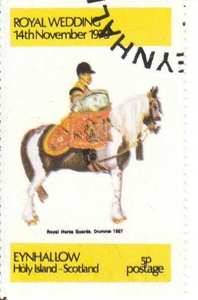 Марка поштова гашена "Royal Horse Guards Drummer 1887. Eynhallow Holy Island - Scotland / Королівський кінно-гвардійський барабанщик 1887.Ейнхаллоу - Святий острів. Шотландія"