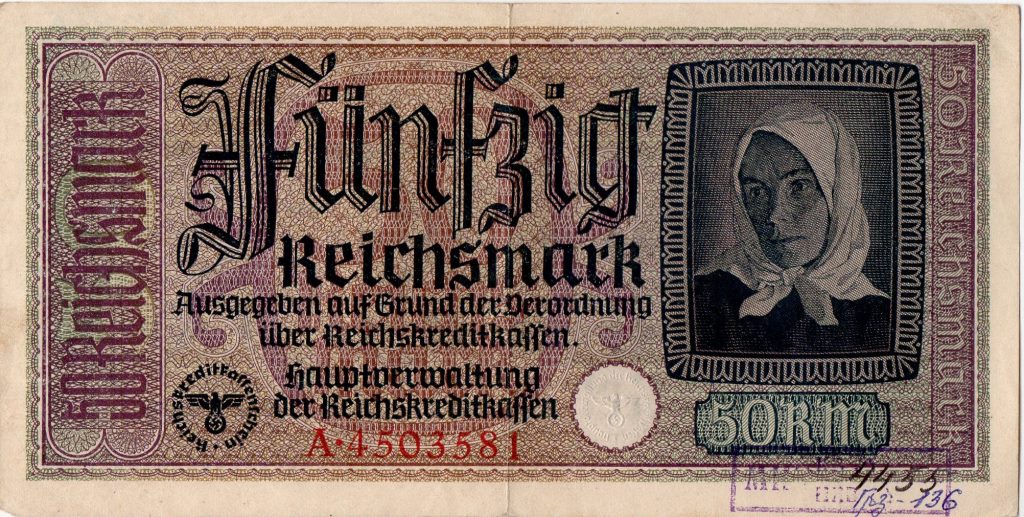Грошовий знак. "Fünfзig Reichsmark" (2 од.)