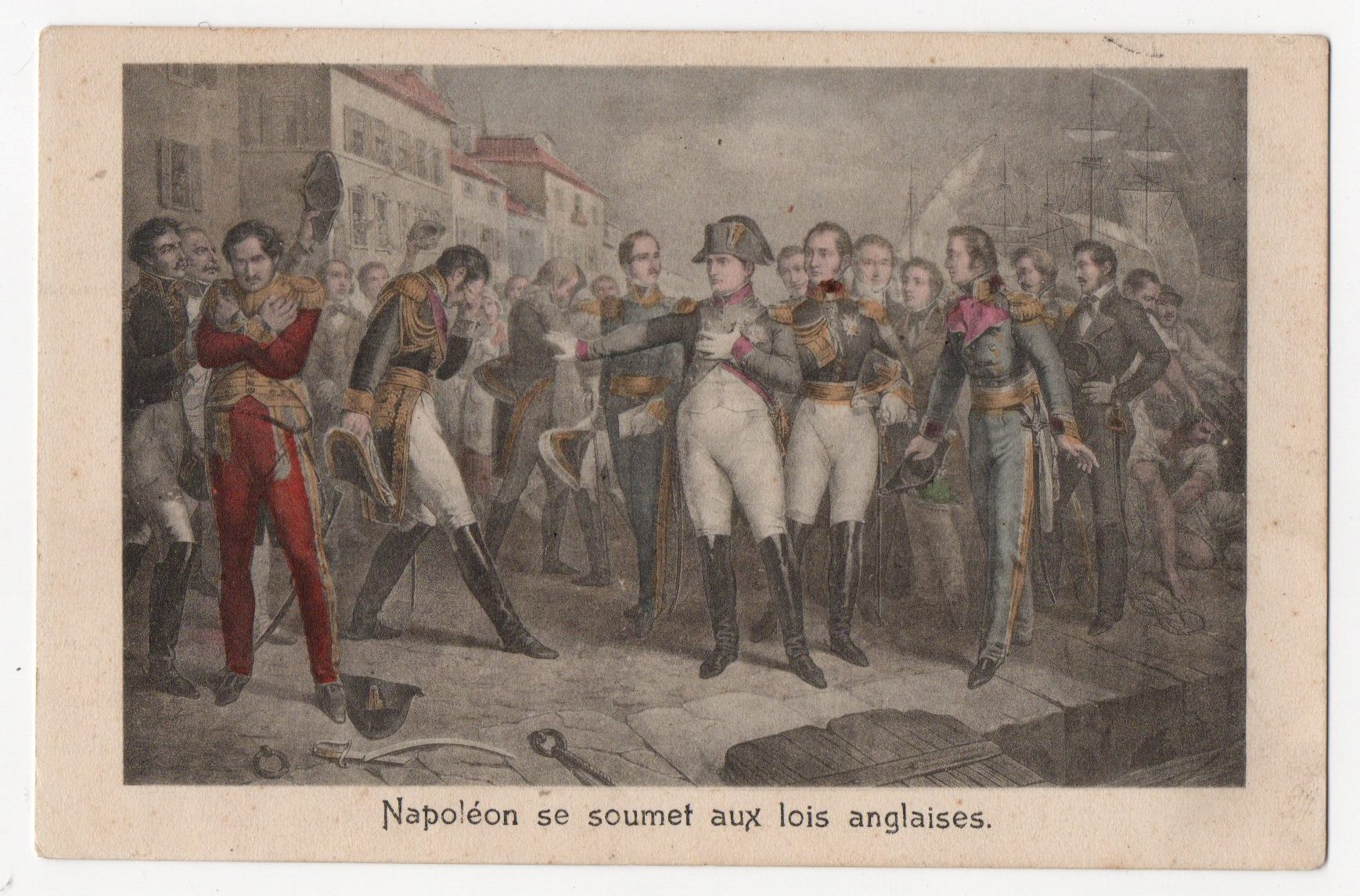 Поштова листівка. "Napoléon se soumet aux lois anglaises"