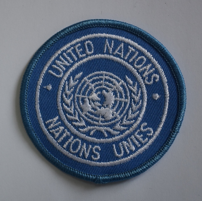 Тканини. "Шеврон-нашивка ООН "UNITED NATIONS".