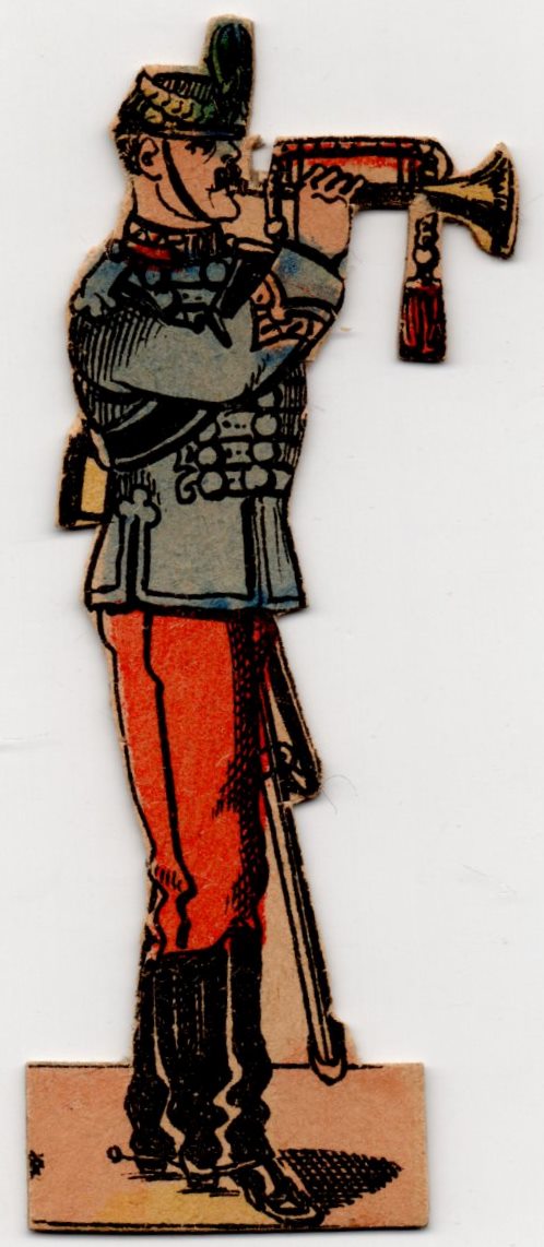 Історична паперова мініатюра "Горніст кавалерист французької армії кін. ХІХ ст."