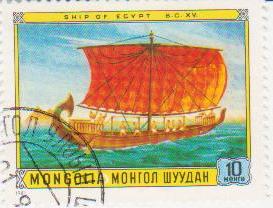 Марка поштова гашена. "Ship of Egypt B. C. XV. Mongolia"