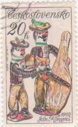 Марка поштова гашена. "Jan Konyves. 1912. Музиканти. Кераміка. Ceskoslovensko"