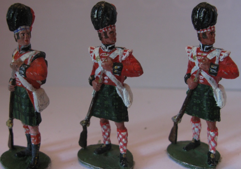 Історична мініатюра. "3 солдата 49-го Хайлендського полку. Великобританія.1815"