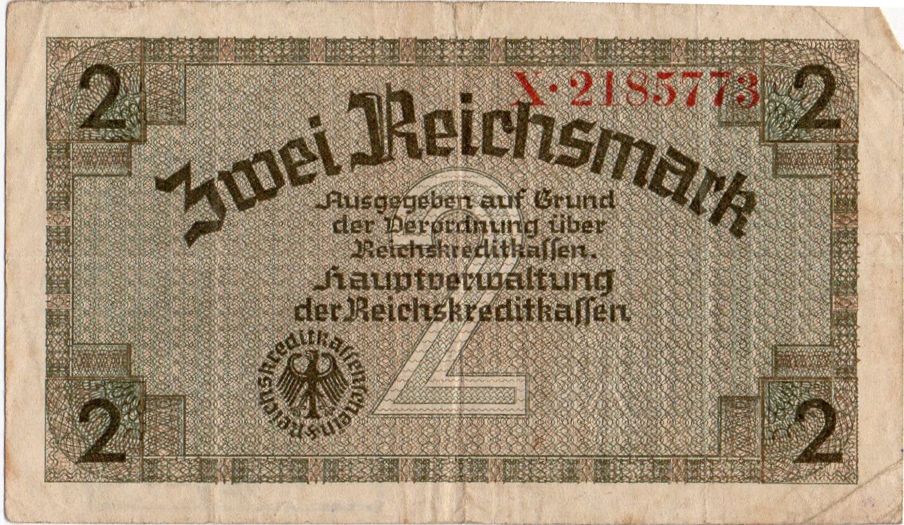 Грошовий знак. "Зwei Reichsmark"
